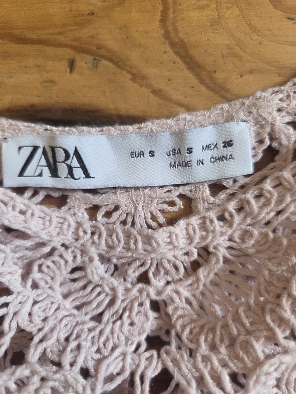 Zara pink Crochet Long-Sleeve Crop Top - Picture 3 of 6